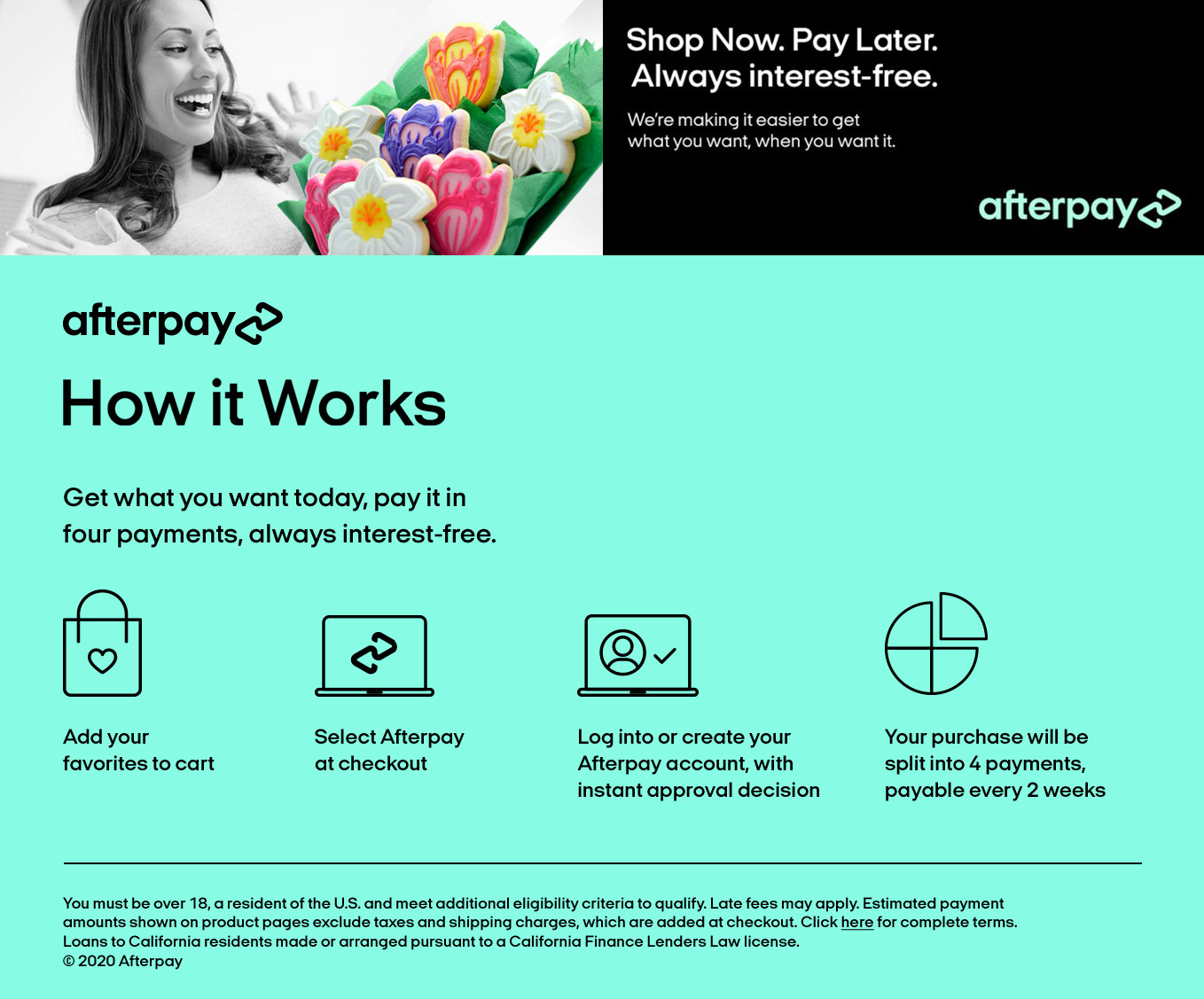 You asked, we delivered - Afterpay is now available on our online