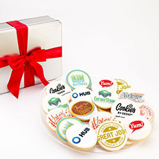Square Logo Cookies With Ribbon - Bulk