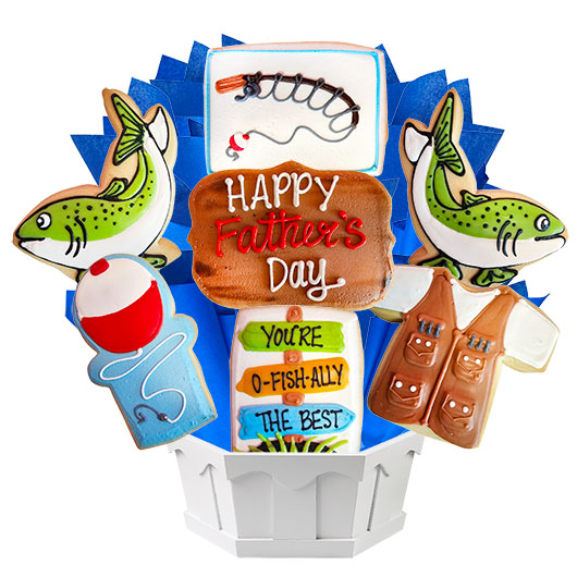 A555-FD - O-Fish-Ally The Best - Father's Day Cookie Bouquet