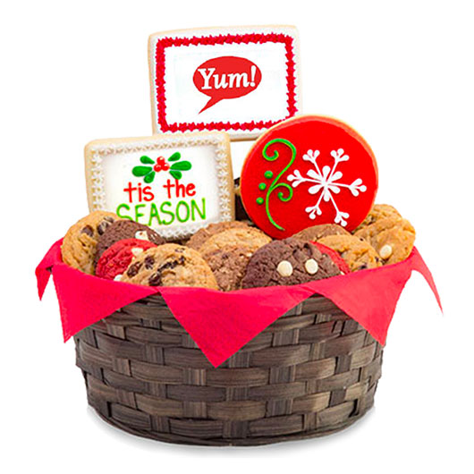 NGPW392 - Tis the Season Logo Gift Basket Cookie Basket