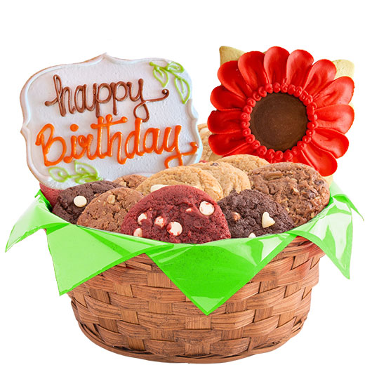 W563 - Harvest Petals Birthday Basket Cookie Basket